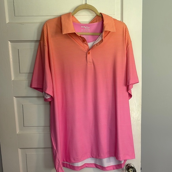 Birdie Bound Pink and Orange Polo Shirt - Picture 1 of 4